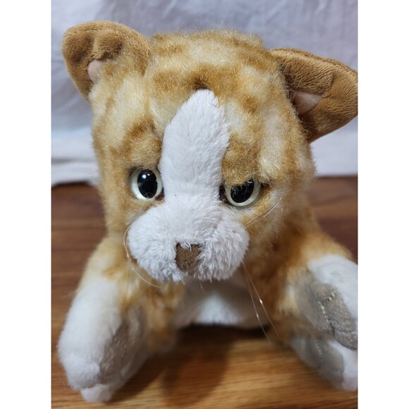 Folkmanis Puppet Orange Cat Tabby Kitten Hand Realistic Plush Furry Stripes - Picture 2 of 5